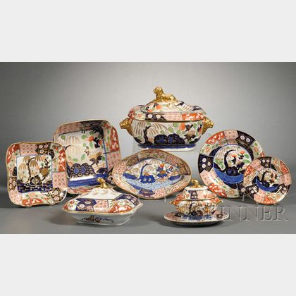 Extensive Assembled Imari Decorated Porcelain Dinner Service