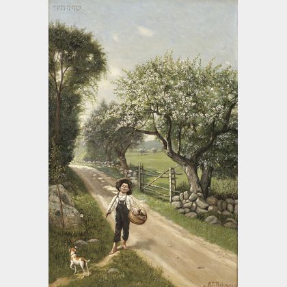 William T. Robinson (American, 1852-1934) Fisherboy on a Country Path in Spring