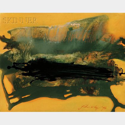 John Way [Wei Letang] (Chinese/American, 1921-2012) Abstract [Yellow/Green]