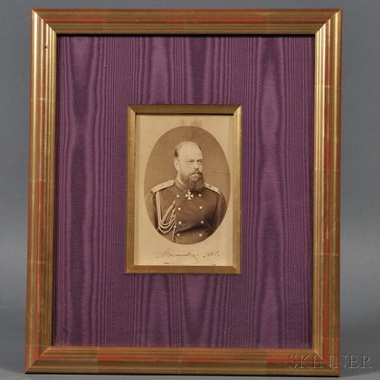 Signed and Dated Albumen Print of Tsar Alexander III