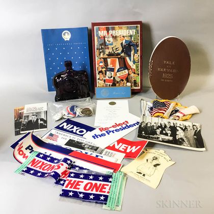Group of Political Memorabilia, Postcards and a Harvard/Yale Program
