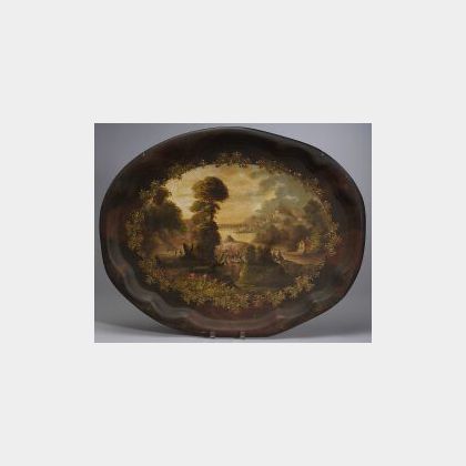Scenic Painted Tole Tray