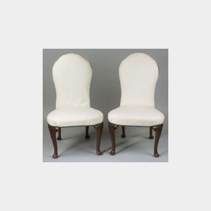 Set of Four Queen Anne Style Mahogany Side Chairs