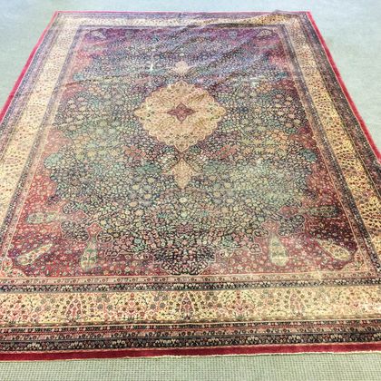 Antique Lavar Kerman Carpet
