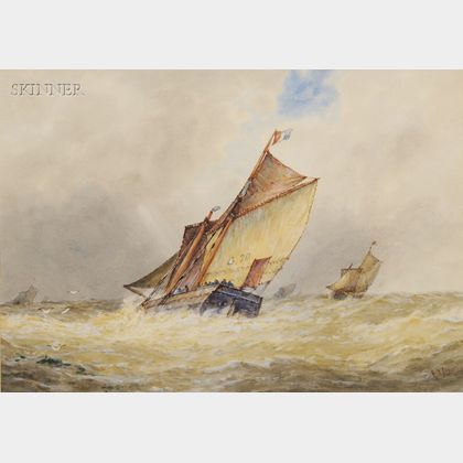 Frederick James Aldridge (British, 1850-1933) Racing the Storm.