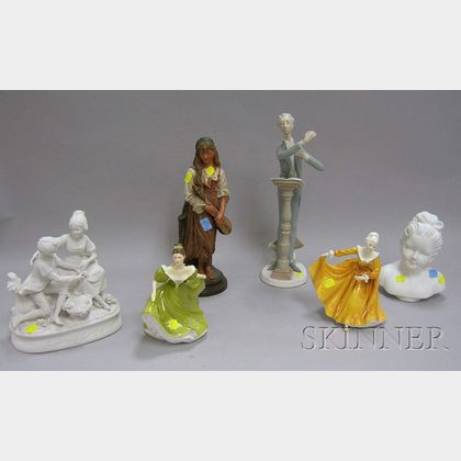 Six Assorted Porcelain and Ceramic Figurals