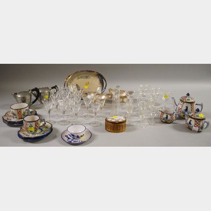 Group of Silver-plate, Glassware, Pewter, and Ceramics