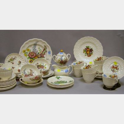 Four Assorted Spode Decorated Partial Dinner Services