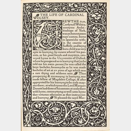 (Kelmscott Press),Cavendish, George (1500?-1562)