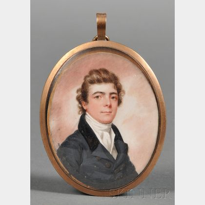 Portrait Miniature on Ivory of a Young Gentleman