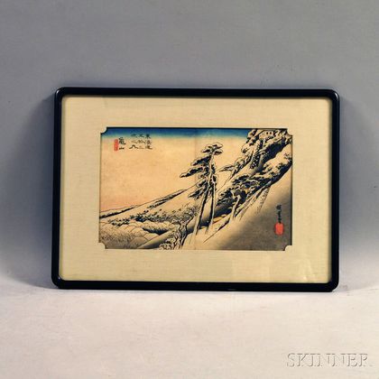 Framed Hiroshige Utagawa Woodblock Print