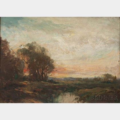 Fernando A. Carter (American, 1855-1931) Tonalist Sunset Landscape