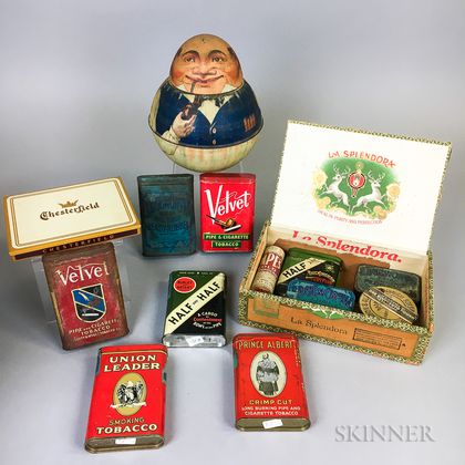 Sixteen Lithographed Tobacco Tins