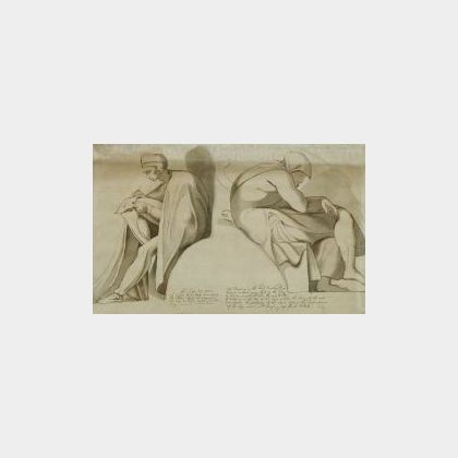 After Michelangelo Buonarroti (Italian, 1475-1564) Two Sheets of Sketches of Figures from the Sistine Ceiling.