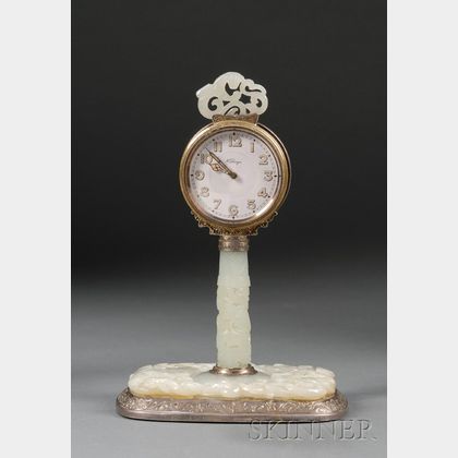 Silver and Jade Clock