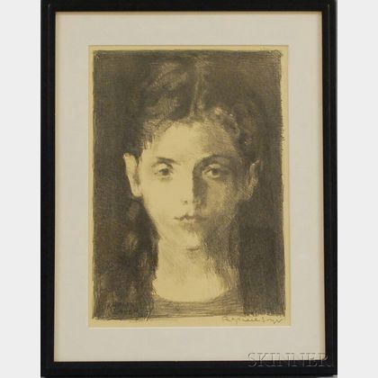 Raphael Soyer (American, 1899-1987) Portrait of a Woman.