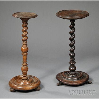 Two Turned Candlestands