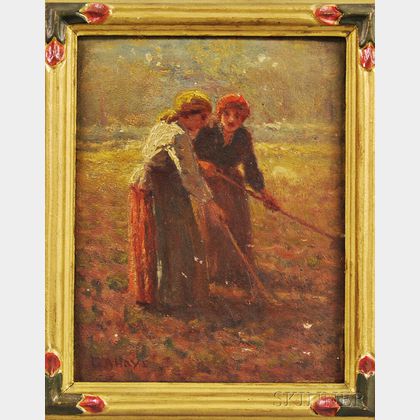 George Arthur Hays (American, 1854-1945) Two Peasant Women at Work in a Field