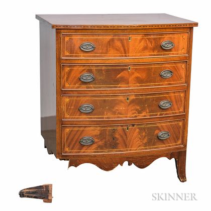 Small Georgian-style Inlaid Mahogany Chest of Drawers