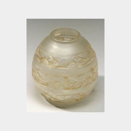 Rene Lalique Soudan Art Glass Vase
