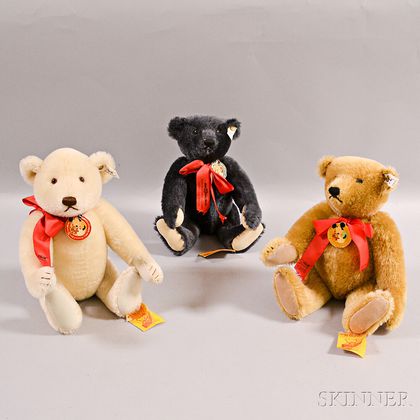 Three Steiff Limited Edition Annual Teddy Bear Convention Mohair Teddy Bears