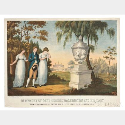 Washington, George (1732-1799) In Memory of Genl. George Washington and his Lady, Chromolithograph.