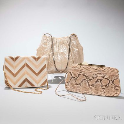 Three Judith Leiber Leather Handbags