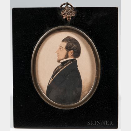American School, Early 19th Century Profile Portrait of a Gentleman