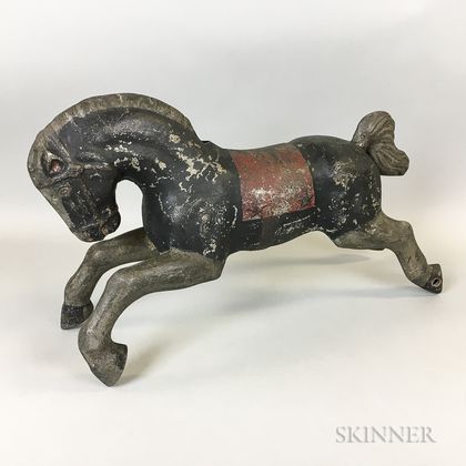 Cast and Painted Metal Carnival Horse