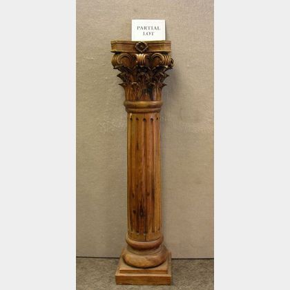 Pair of Pantheonic-style Carved Hardwood Columns