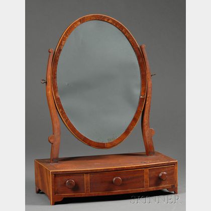 Federal Mahogany Veneer Inlaid Dressing Mirror