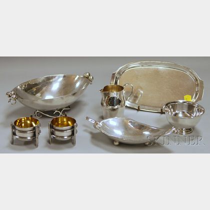 Seven Small Sterling Silver Tableware Items