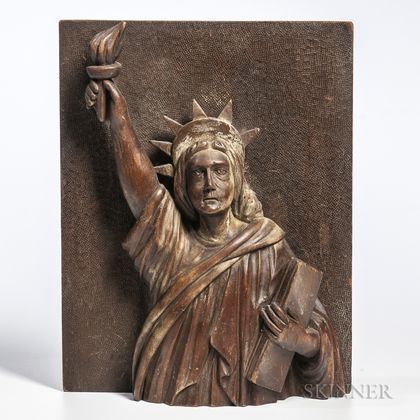 Carved Bust of the Statue of Liberty