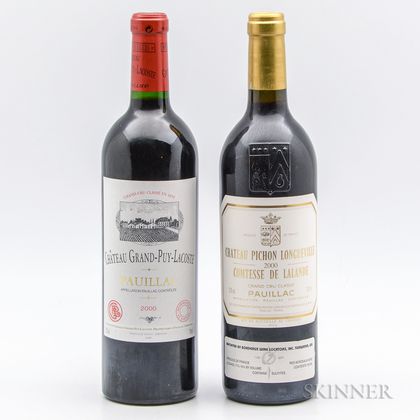 Mixed 2000 Bordeaux, 2 bottles 