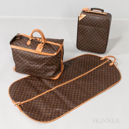 Three-piece Suite of Louis Vuitton Luggage