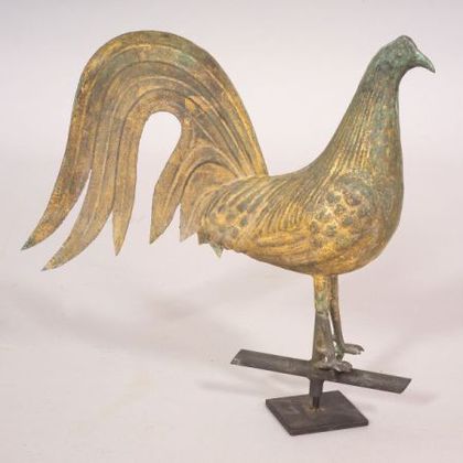Small Molded Sheet Copper Gamecock Weather Vane
