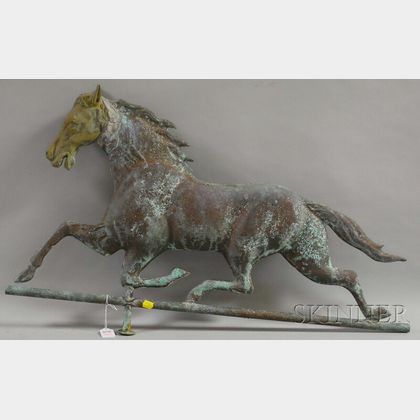 Molded Copper Full-body Running Horse Weather Vane