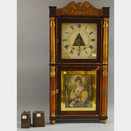 E. Terry & Sons Classical Parcel-gilt and Mahogany Veneer Shelf Clock