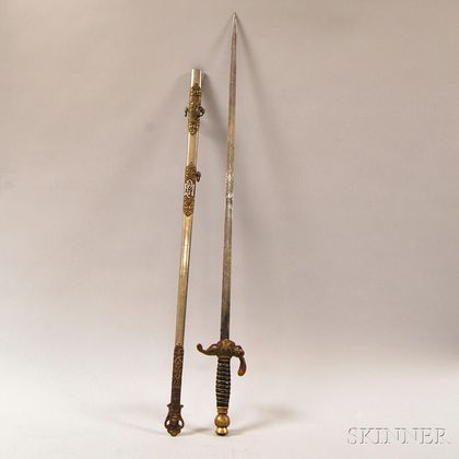 19th Century Odd Fellows Fraternal Patriarchs Militant Sword and Scabbard