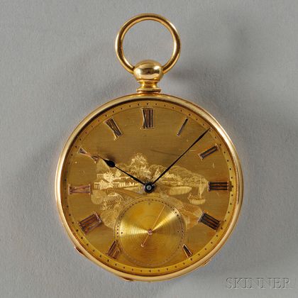 H. Mathey Peytieu 18kt Gold Open-face Watch