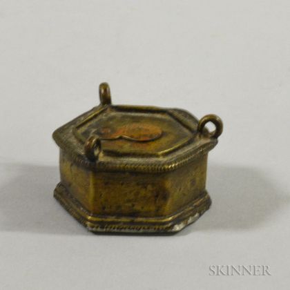 Small Continental Brass Hanging Oil Lamp