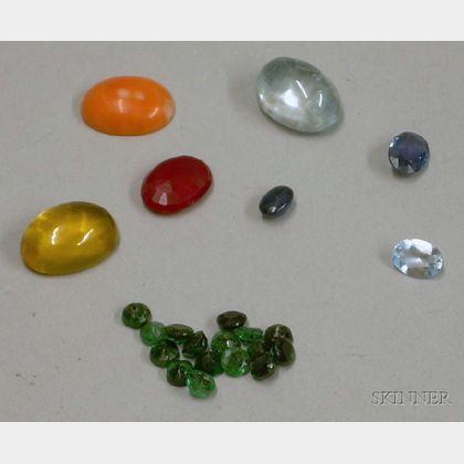 Assorted Loose Cut and Cabochon Stones. 