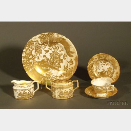 Partial Set of Royal Crown Derby Gold Aves Bone China