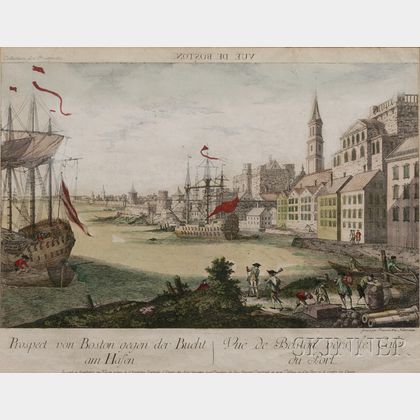 Francois Habermann, publisher (Augsburg 1762) Vue de Boston vers le Cale au Port