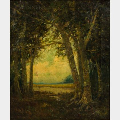 Arthur Hoeber (American, 1854-1915) A Vista Through the Woods
