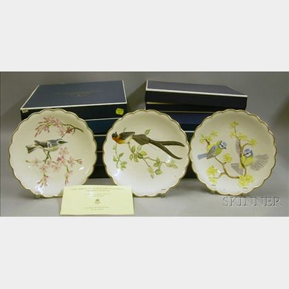 Ten Royal Worcester Limited Edition Birds of Dorothy Doughty Dessert Plates