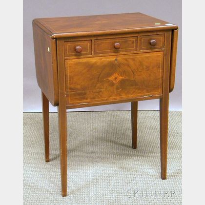 Irving & Casson/A.H. Davenport Attributed Federal-style Inlaid Mahogany Drop-leaf Flatware Stand