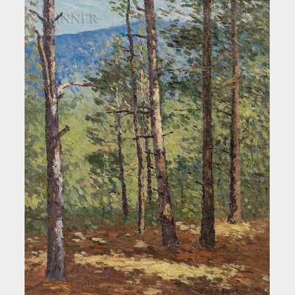 Joseph Eliot Enneking (American, 1881-1942) View of Mount Kearsarge, New Hampshire/Kearsarge through the Trees