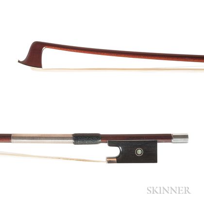 French Silver-mounted Violin Bow, Charles Louis Bazin