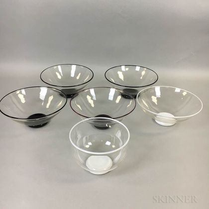 Six Cowdy Glass Workshop Button Bowls